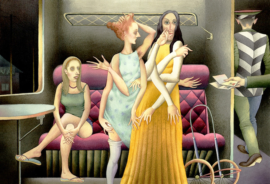 Т. Поліщук. «На кордоні». 2003. Папір, гуаш